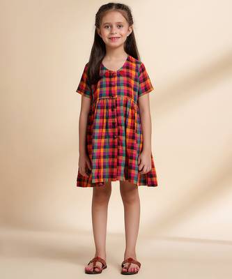 Multicolor printed cotton frock 2