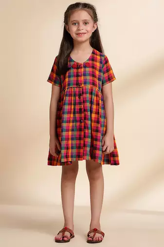 Multicolor printed cotton frock