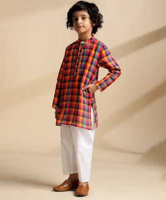 Multicolor printed cotton kurta set 3