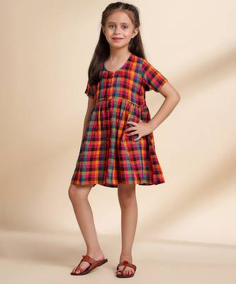 Multicolor printed cotton frock 3
