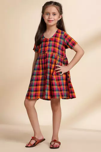 Multicolor printed cotton frock