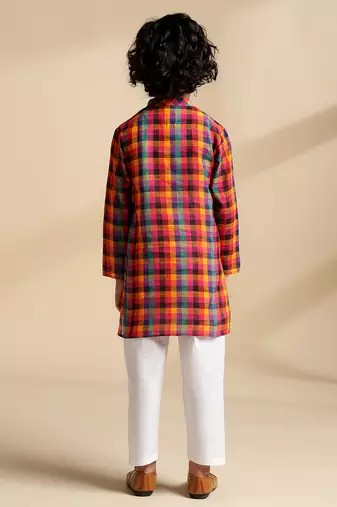Multicolor printed cotton kurta set