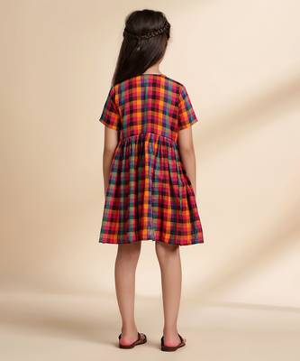 Multicolor printed cotton frock 4