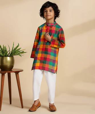 Multicolor printed cotton kurta set 1