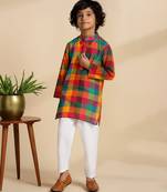 Multicolor printed cotton kurta set