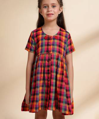 Multicolor printed cotton frock 5