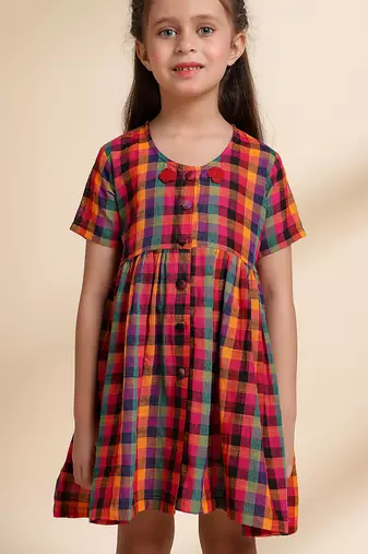 Multicolor printed cotton frock
