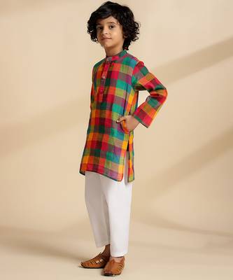Multicolor printed cotton kurta set 3