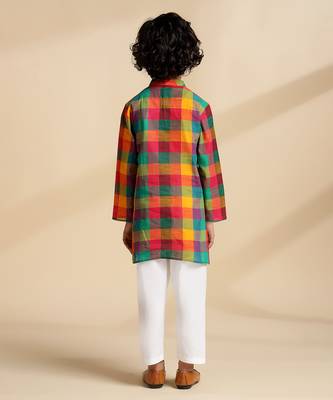 Multicolor printed cotton kurta set 4