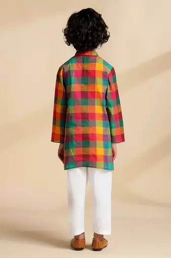 Multicolor printed cotton kurta set