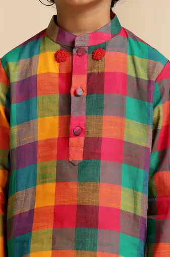 Multicolor printed cotton kurta set