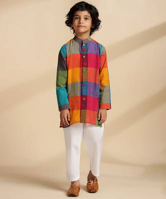 Multicolor printed cotton kurta set 1
