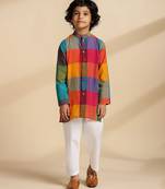 Multicolor printed cotton kurta set