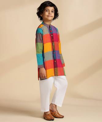 Multicolor printed cotton kurta set 3