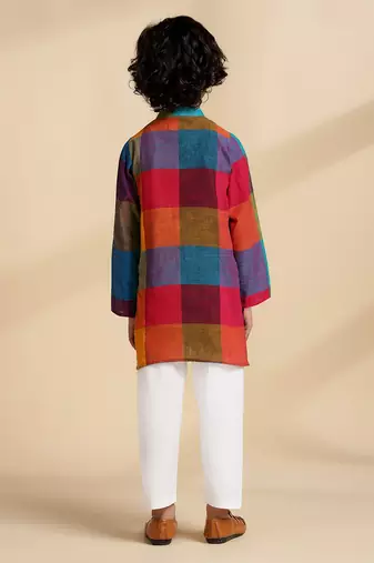 Multicolor printed cotton kurta set