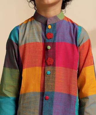 Multicolor printed cotton kurta set 5