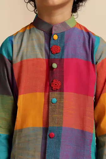 Multicolor printed cotton kurta set