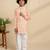 White printed cotton kurta set