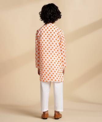White printed cotton kurta set 4
