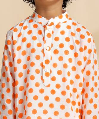 White printed cotton kurta set 5