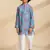 Blue printed cotton kurta set