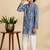Blue printed cotton kurta set