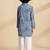 Blue printed cotton kurta set