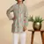 Green printed cotton kurta set