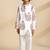 White printed cotton kurta set