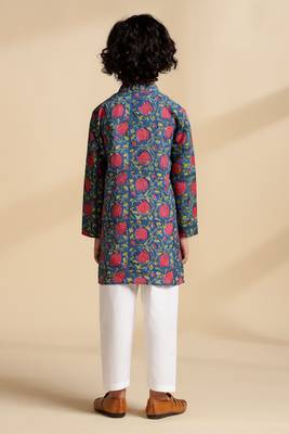 Multicolor printed cotton kurta set 4