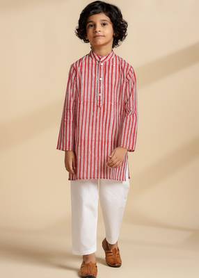 Multicolor printed cotton kurta set 1