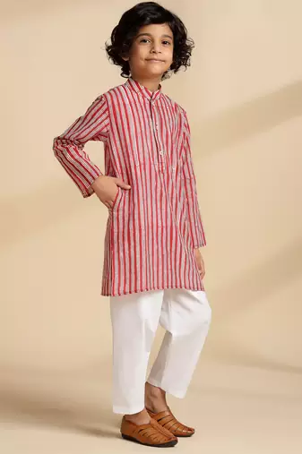 Multicolor printed cotton kurta set