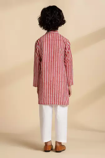 Multicolor printed cotton kurta set