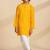 Yellow plain cotton kurta set