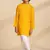 Yellow plain cotton kurta set