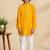 Yellow plain cotton kurta set