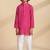 Pink plain cotton kurta set