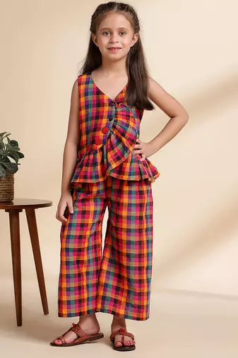 Multicolor printed cotton co ord set