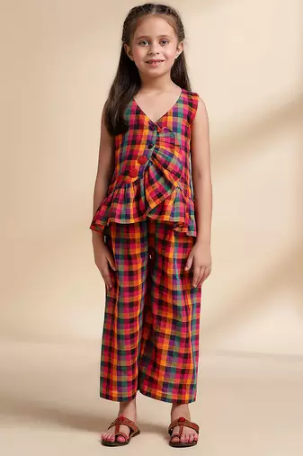 Multicolor printed cotton co ord set