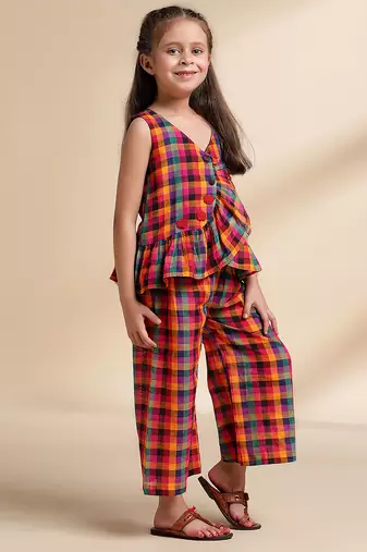 Multicolor printed cotton co ord set
