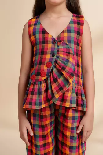 Multicolor printed cotton co ord set