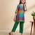 Multicolor printed cotton kurta set