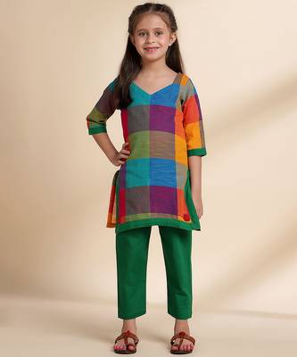 Multicolor printed cotton kurta set 2