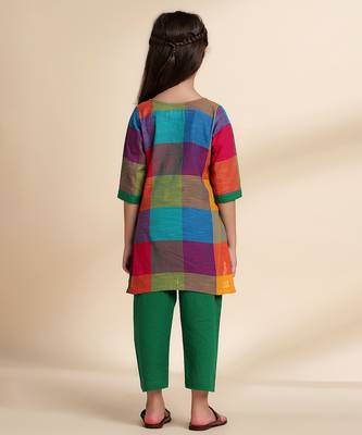 Multicolor printed cotton kurta set 4