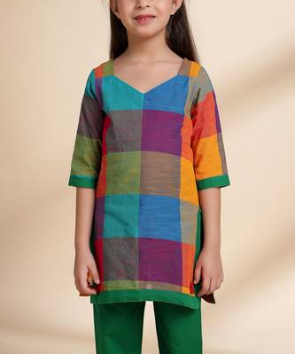 Multicolor printed cotton kurta set 5