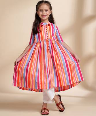 Multicolor printed cotton kurta set 2