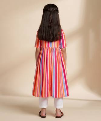 Multicolor printed cotton kurta set 4