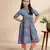 Blue printed cotton kurta set
