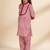 Red Stripes printed cotton kurta set