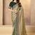 shine olive kora tissue zari silk blend zardosi with sequince work designer saree